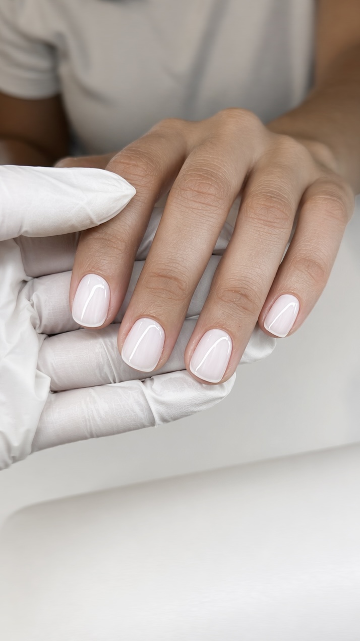 Ongles courts blancs — minimalisme